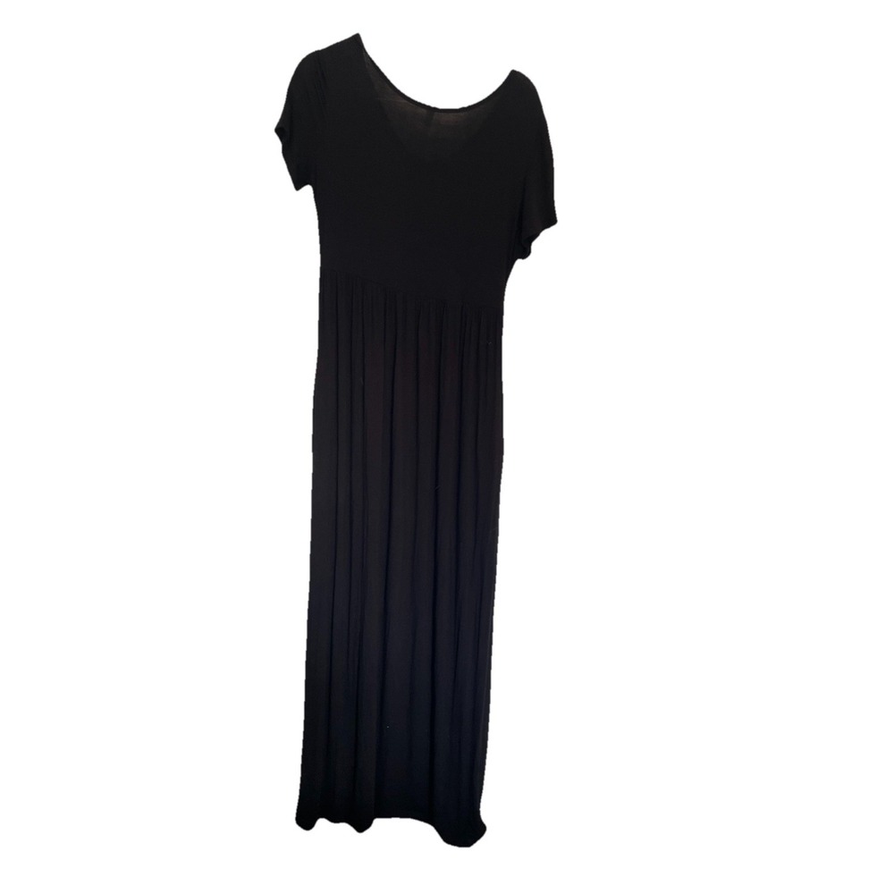VIISHOW Womens Black Empire Waist Short Sleeve Maxi Dress with Pockets‎ Size L - Picture 7 of 7